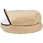 Alternate image 2 for Precious Tails 25-Inch Plush Felt Sherpa Pet Cave Bed in Tan