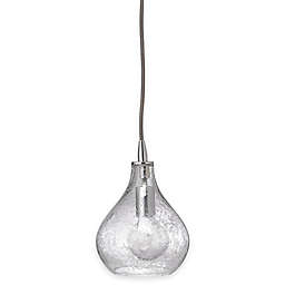 Small Curved Glass 1-Light Pendant in Clear