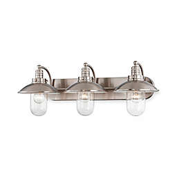 Minka Lavery® Downtown Edison 10.5-Inch 3-Light Wall-Mount Bath Fixture in Brushed Nickel