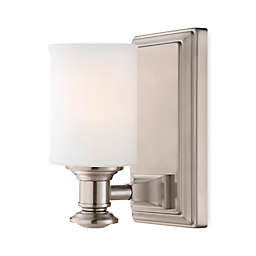 Minka Lavery® Harbour Point 1-Light Wall-Mount Vanity Fixture in Brushed Nickel with Glass Shade