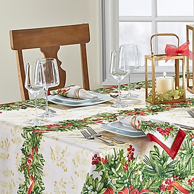 Elrene Home Fashions Holly Traditions Holiday Table Linen Collection. View a larger version of this product image.