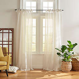Vienna Sheer 84-Inch Tie-Top Window Curtain Panel in Off White (Single)