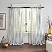 Elrene Home Fashions Hampton Stripe 84-Inch Tie Top Sheer Window Curtain Panel (Single)
