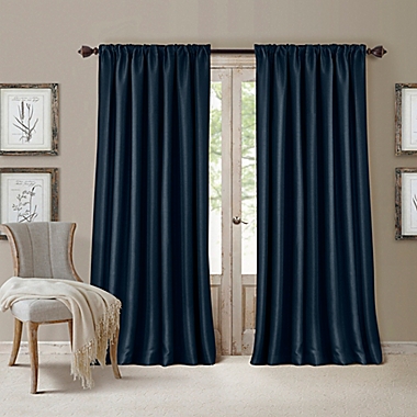 All Seasons 84-Inch Rod Pocket Room Darkening Window Curtain Panel in Navy (Single). View a larger version of this product image.
