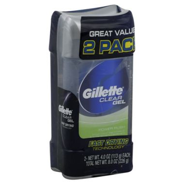 Gillette&reg; 2-Count 8 oz. Clear Gel Antiperspirant and Deodorant in Power Rush. View a larger version of this product image.