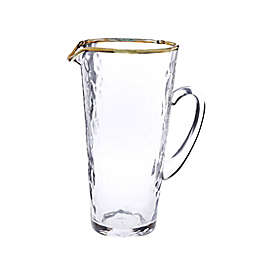 Classic Touch Glim Pebble Pitcher in Gold