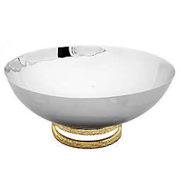 Classic Touch 6-Inch Stainless Steel Bowl with Gold Loop Base