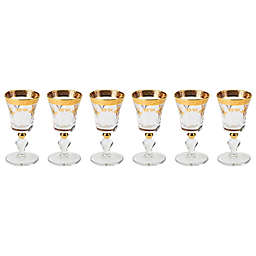 Classic Touch Vivid Liqueur Glasses in Gold (Set of 6)