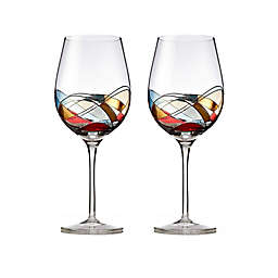 Classic Touch Bezrat Clear Wine Glasses (Set of 2)