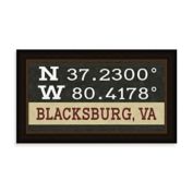 Blacksburg, Virginia Coordinates 28-Inch x 16-Inch Framed Wall Art