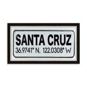 Santa Cruz, California Coordinates 28-Inch x 16-Inch Framed Wall Art