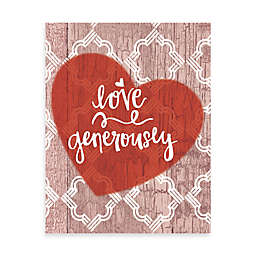 Love Generously 11-Inch x 14-Inch Quatrefoil Wall Art