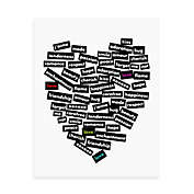 Love Stickers Words of the Heart 11-Inch x 14-Inch Wall Art