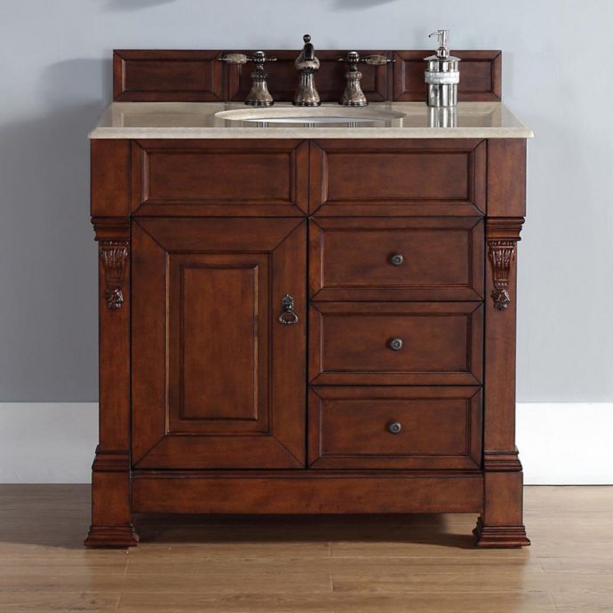 James Martin Furniture Brookfield Single Vanity with Galala Beige Stone ...