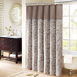 Madison Park Aubrey Jacquard 72-Inch x 72-Inch Shower Curtain in Brown
