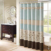 Madison Park Serene 72-Inch x 72-Inch Embroidered Shower Curtain in Blue