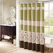 Madison Park Serene 72-Inch x 72-Inch Embroidered Shower Curtain in Green