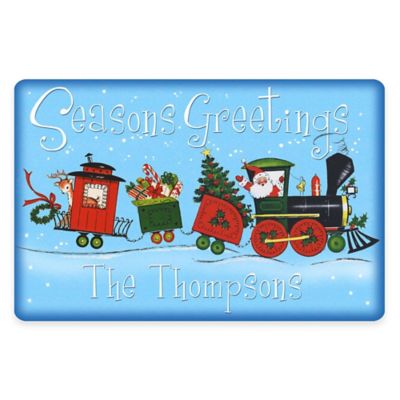 Weather Guard&trade; 17.5&quot; x 26.5&quot; &quot;Seasons Greetings&quot; Santa&#39;s Train Door Mat