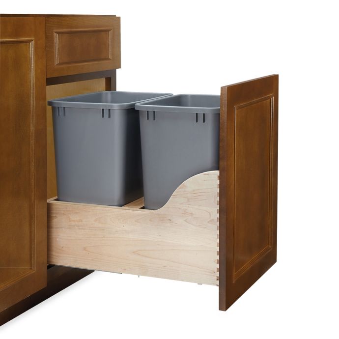 Rev A Shelf 4wcsc Series 35 Quart Double Waste Container Wood