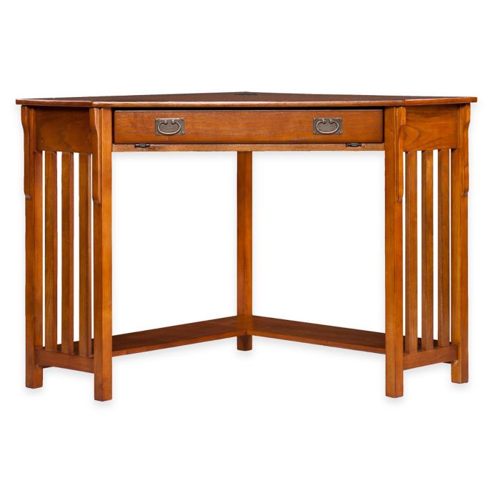 Southern Enterprises Alexander Corner Computer Desk In Oak Bed