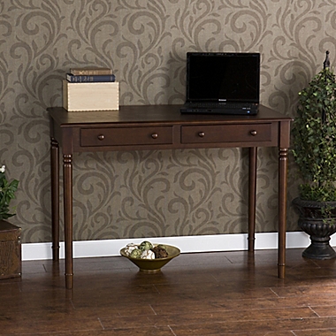 Southern Enterprises Parker 2-Drawer Writing Desk in Espresso. View a larger version of this product image.