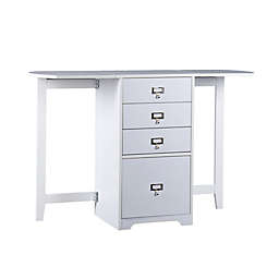 Southern Enterprises Fold-Out Organizer and Craft Desk in White