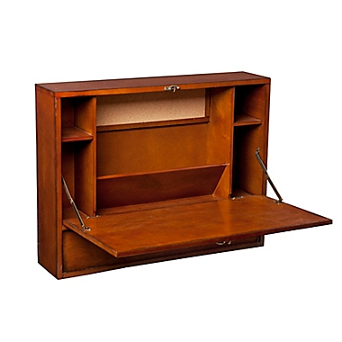 Southern Enterprises Wall Mount Laptop Desk in Brown Mahogany. View a larger version of this product image.