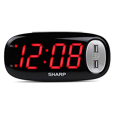 Digital Alarm Clock with 2 USB Ports. View a larger version of this product image.