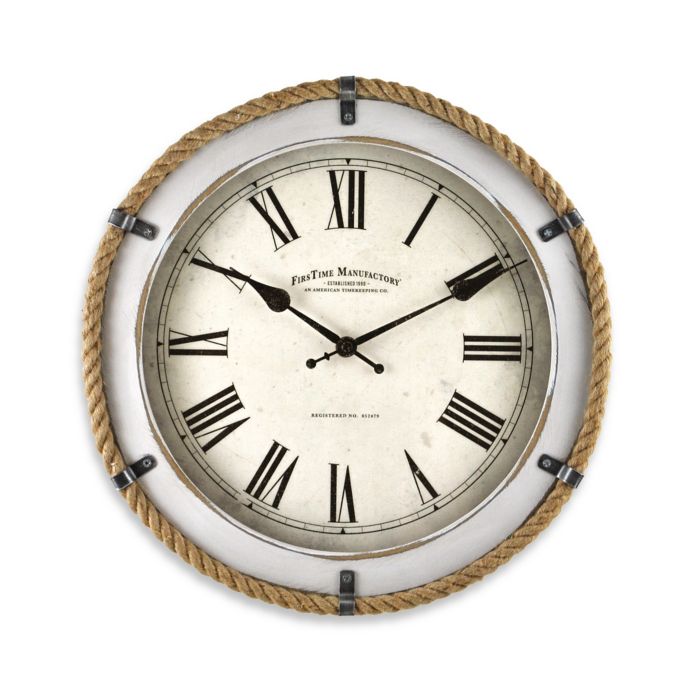 FirsTime® Whitewashed Rope Wall Clock Bed Bath and Beyond Canada
