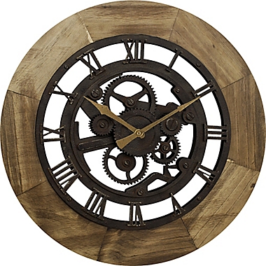 FirsTime&reg; Gear 19.5-Inch Wall Clock in Bronze. View a larger version of this product image.