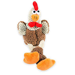 Skinny Mini Rooster Squeaker Dog Toy in Brown/Orange