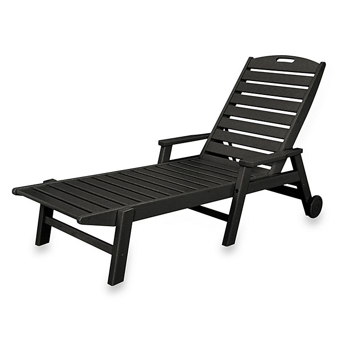 Nautical Stackable Wheeled Chaise With, Chaise Lounge Chair With Arms