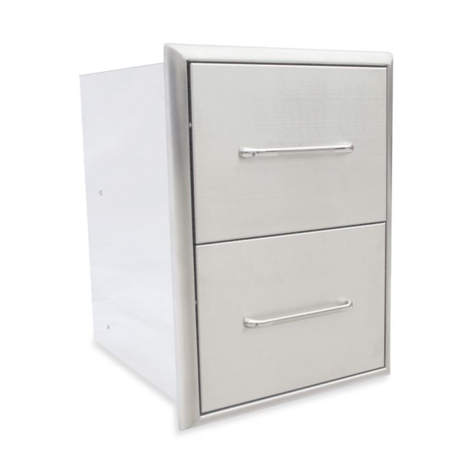 Saber Stainless Steel 2 Drawer Cabinet For Outdoor Grills Bed