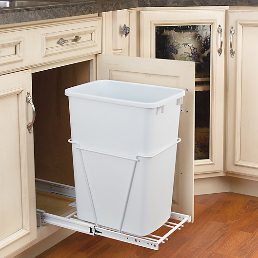 Single Pullout Trash Organizer Full Extension Soft Close System with Bin 36 Qt