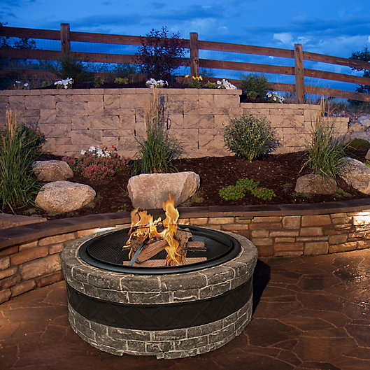 Fire Joe 35 Inch Cast Stone Pit In, Wood Or Charcoal Fire Pit