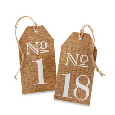 Kate Aspen&reg; Number 7-12 Burlap Table Numbers