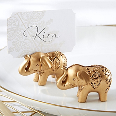 Kate Aspen&reg; Lucky Golden Elephant Place Card Holders (Set of 6). View a larger version of this product image.
