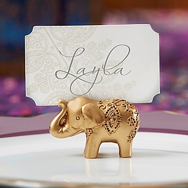 Kate Aspen&reg; Lucky Golden Elephant Place Card Holders (Set of 6). View a larger version of this product image.