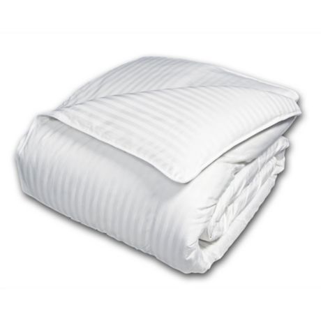 Damask Stripe 600 Thread Count European White Down Comforter Bed