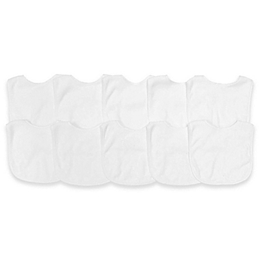 Neat Solutions&reg; 10-Pack Bibs in Solid White. View a larger version of this product image.