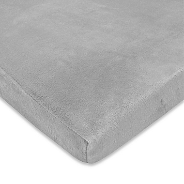 TL Care&reg; Heavenly Soft Chenille Playard Fitted Sheet in Grey. View a larger version of this product image.