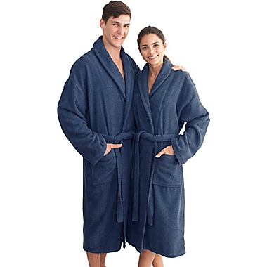 Linum Home Textiles Herringbone Unisex Turkish Cotton Bathrobe. View a larger version of this product image.