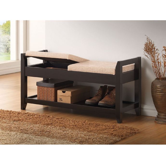 Baxton Studio Maudie Wooden Shoe Storage Bench | Bed Bath & Beyond