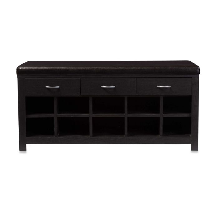 Baxton Studio Entryway Bench In Espresso Bed Bath Beyond