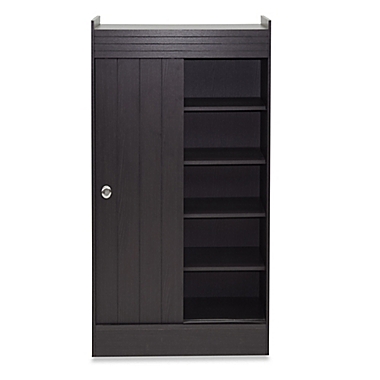 Baxton Studio Glidden 45-Inch Double Door Shoe-Rack Cabinet in Espresso. View a larger version of this product image.