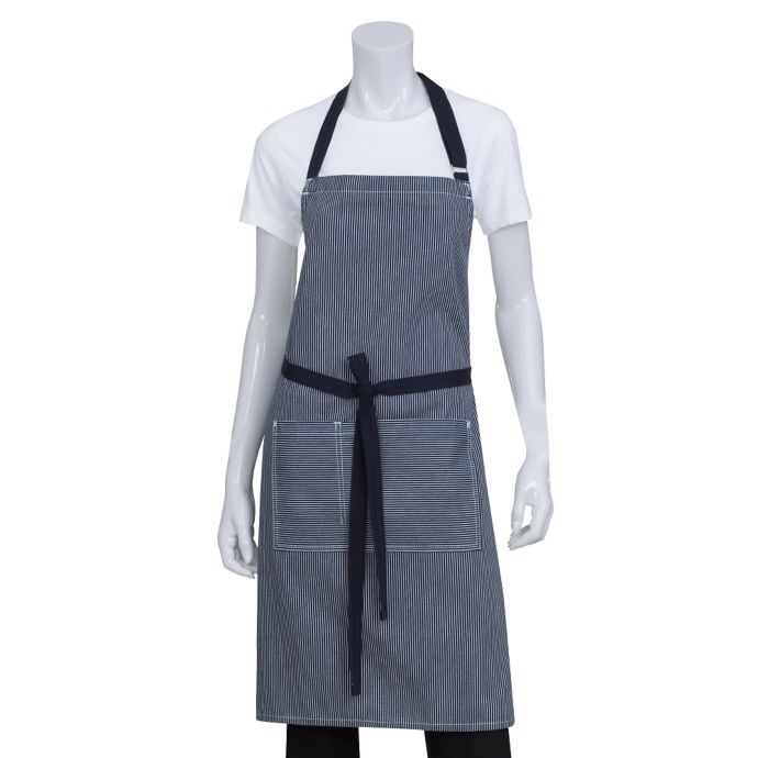 Chef Works® Striped Portland Bib Apron in Indigo Blue | Bed Bath & Beyond