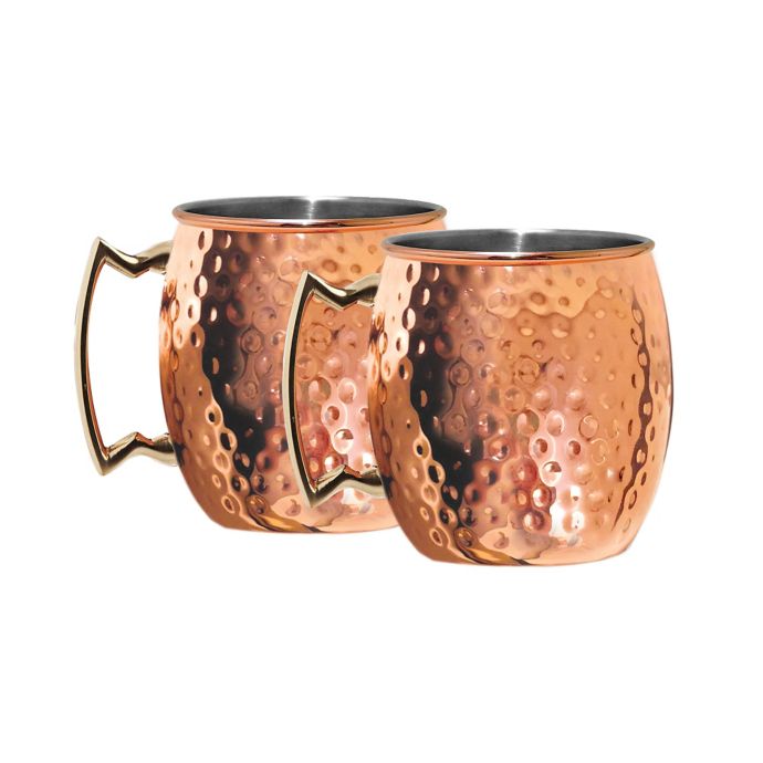 Hammered Moscow Mule Mugs in Coppertone Stainless Steel ...