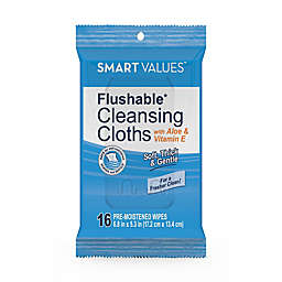 Smart Values™ 16-Count Flushable Cleansing Cloths
