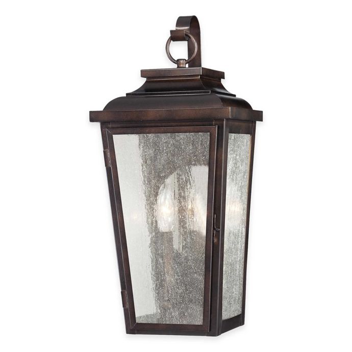 Minka Lavery® Irvington Manor 2-Light Wall-Mount Outdoor Lantern in Chelsea Bronze | Bed Bath ...