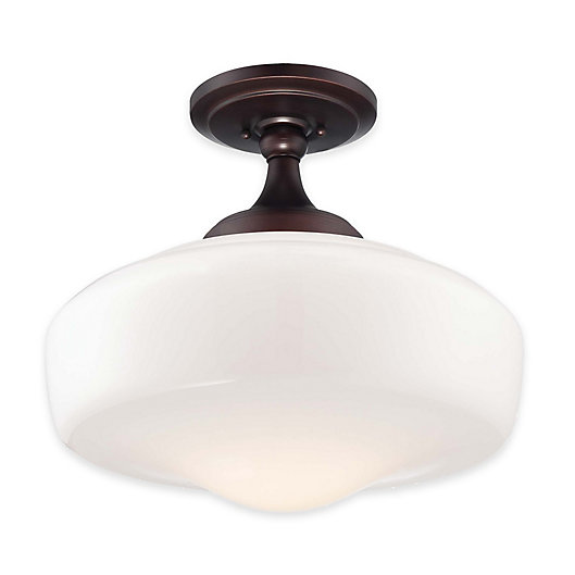 Minka Lavery 1 Light Semi Flush Mount 12 Inch Ceiling With Opal Glass Shade Bed Bath Beyond - 12 Inch Semi Flush Mount Ceiling Light